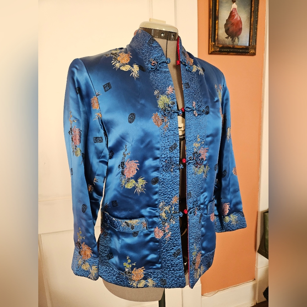 Vintage Pure Silk Chinese Reversible Jacket S